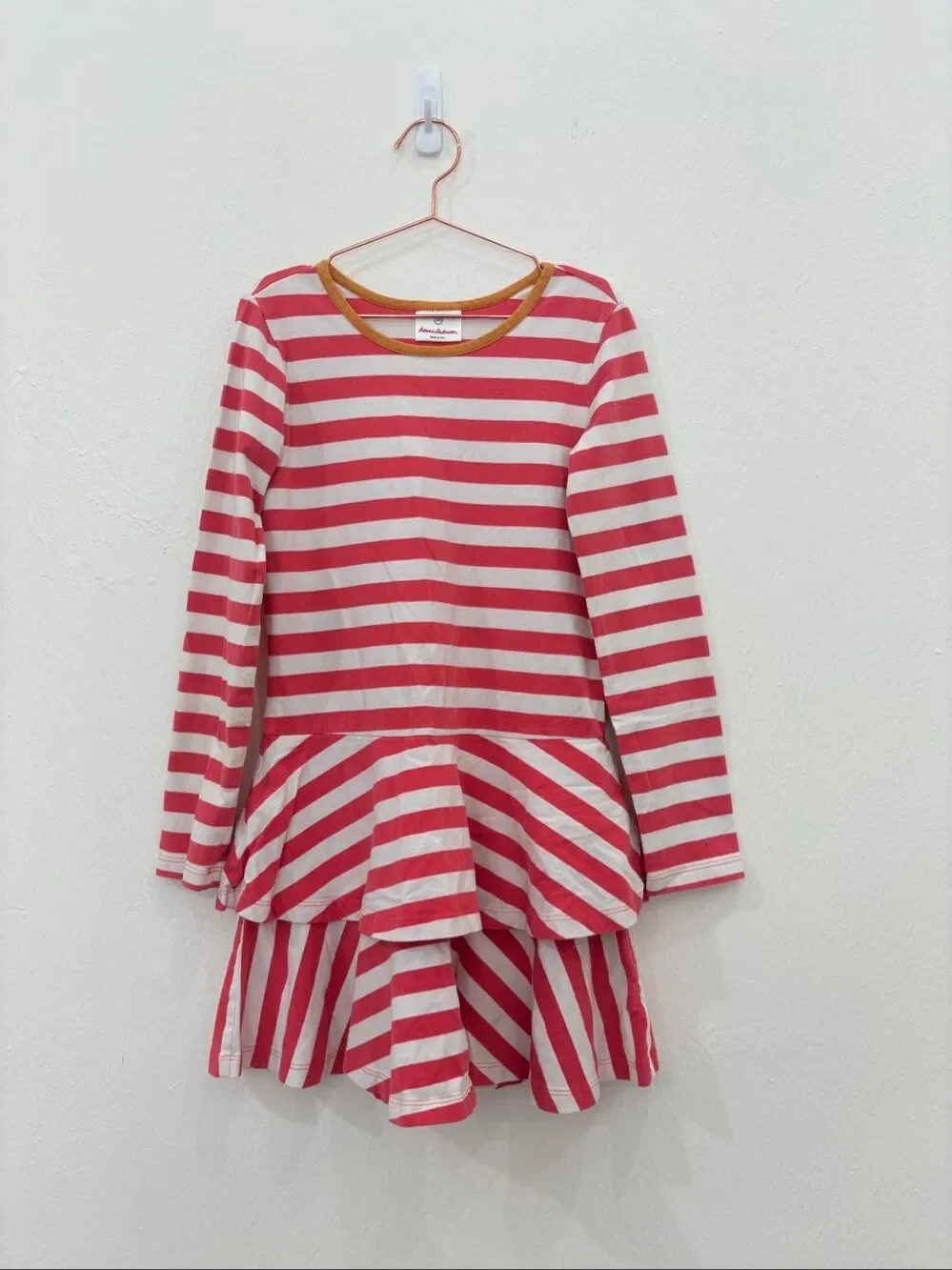 Hanna Andersson Organic Cotton Striped Dress Long Sleeve Size 140 10 Kids